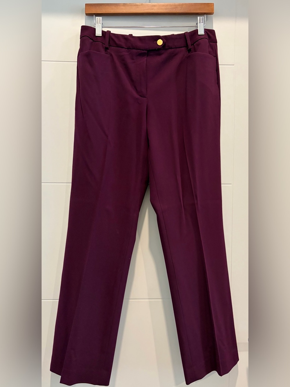 Calvin Klein Women's Straight-Leg Dress Pants in Plum